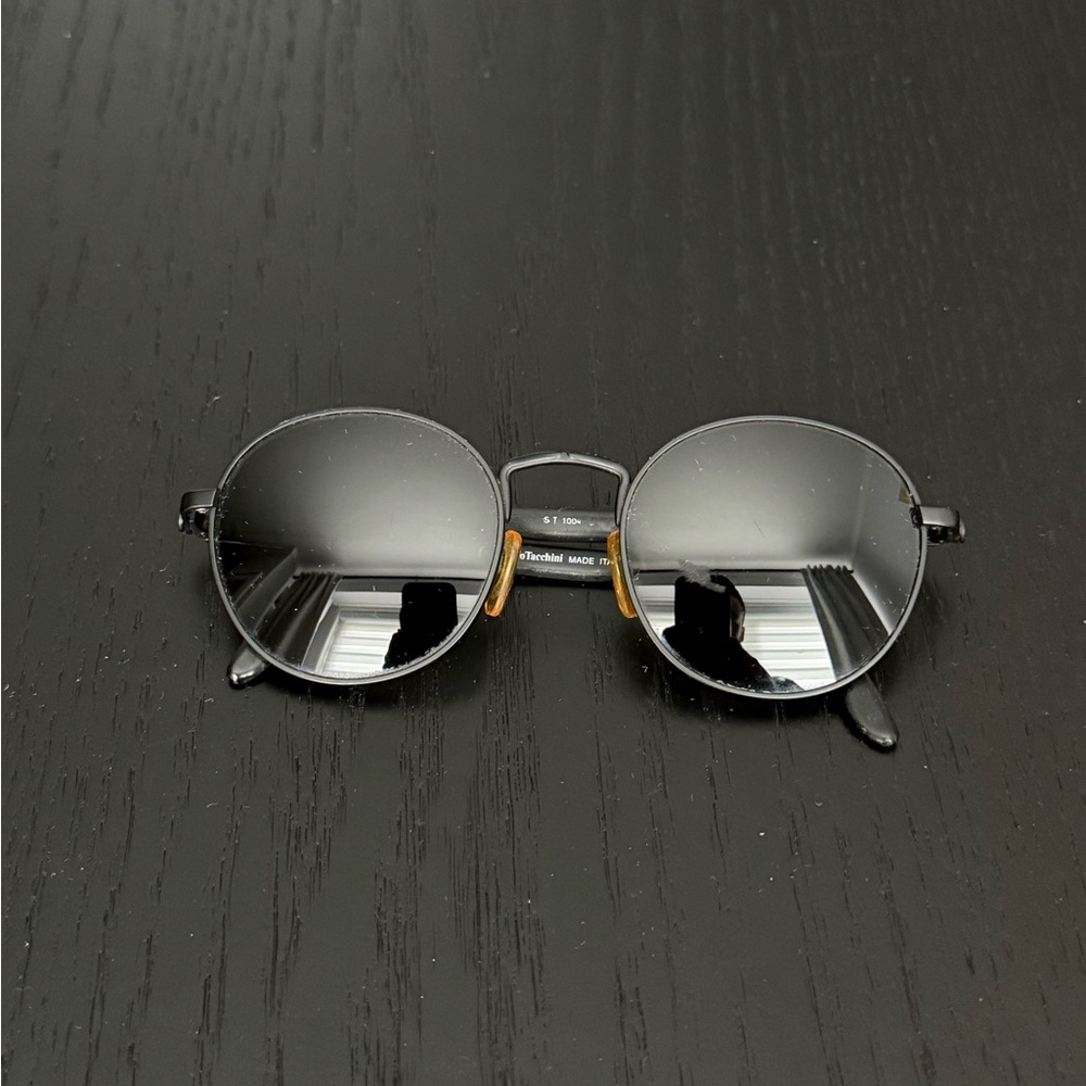 Vintage Sergio Tacchini Black Round Sunglasses